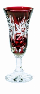 Calici di cristallo color rubino da Liquore 40ml Mulino e Oliva 6 pz