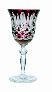 Calici di cristallo color rubino da Liquore  40ml Griglia e Oliva 6pz