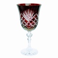 Rubinowe kryształowe kieliszki do wina Ananas