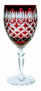 Ruby crystal wine glasses 220ml Olive Lattice 6 pcs