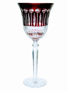 Rubinowe kryształowe rymery 280 ml Francuskie, 6 sztuk