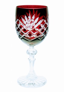 Rubinowe kryształowe kieliszki do wina 170ml Ananas 6 sztuk