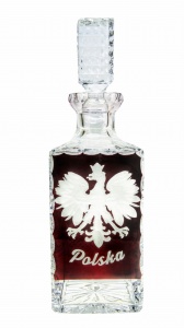 Kryształowa grawerowana karafka do whisky z orłem Polski 700 ml