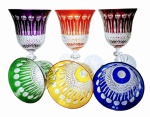 Kolorowe kryształowe kieliszki do wina 280ml Francuskie 6 szt
