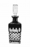 Czarna kryształowa karafka do Whisky  Krata Oliwka 