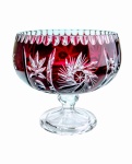 Rubinowa kryształowa misa na owoce Młynek 25cm 