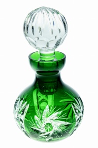 Szmaragdowa kryształowa karafka mini Młynek Oliwka 150ml