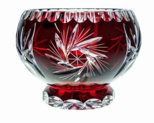 Crystal ruby fruit bowl 16 Grinder Olive