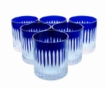 Cobalt Crystal Whiskey Glasses  280ml Line 6 pcs