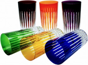 Kolorowe kryształowe szklanki do wody i drinków 320ml Linia 6 sztuk 