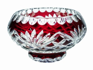 Rubinowa  kryształowa Owocarka 16 Ananas 