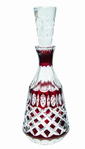 Rubinowa kryształowa karafka do wódki 500 ml Krata Oliwka 