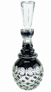 Czarna kryształowa  karafka do wódki 400 ml  Krata Oliwka
