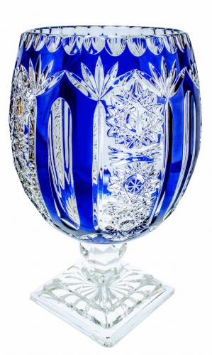 Kobaltowy kryształowy wazon THC