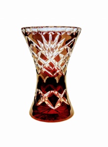 Rubinowy kryształowy wazon X  18 Ananas