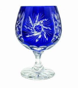 Cobalt crystal glasses of cognac 250ml Olive Grinder 6 pcs