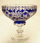 Kobaltowa  kryształowa patera 16 Ananas 