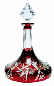 Rubinowa  kryształowa karafka 800 ml Młynek  