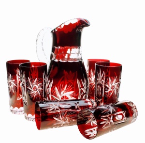Ruby set Jug and glasses for water Grinder Olive