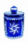 Kobaltowa   kryształowa bomboniera 16 cm Młynek Oliwka  