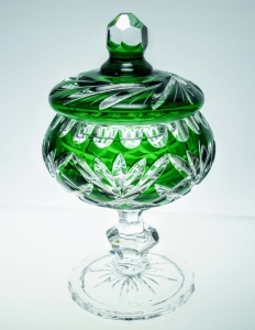 Emerald crystal sugar bowl 10 cm Pineapple