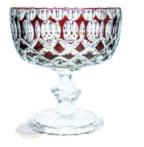 Ruby crystal cake stand 12 cm, Olive grid