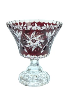Rubinowa   kryształowa Paterka  Rumcajs 16 cm Młynek Oliwka