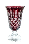 Tulpenvase aus Rubinkristall, 30 cm, Lattice Olive