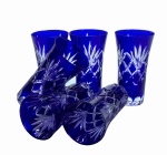 Cobalt crystal glasses UZO 75 ml pineapple