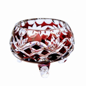 Rubinowa   kryształowa owocarka 8 Ananas