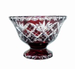 Rubinowa  kryształowa misa na owoce 16 cm Ananas
