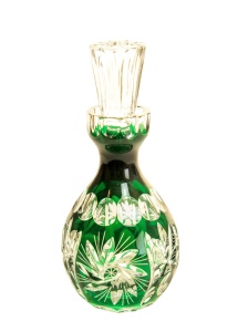Emerald crystal perfume decanter Młynek Oliwka