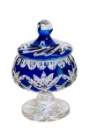 Cobalt crystal sugar bowl 8 cm Pineapple