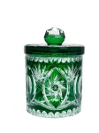 Szmaragdowa  kryształowa bomboniera 12 cm Młynek  Oliwka