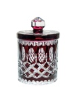 Rubinowa   kryształowa bomboniera 12 cm Młynek  Oliwka