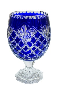 Kryształowy kobaltowy wazon na nodze Ananas 30 cm  Ananas