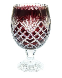 Kryształowy rubinowy wazon 30 cm Ananas