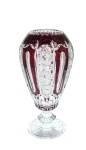Vaso stretto in cristallo rubino 30 cm THC