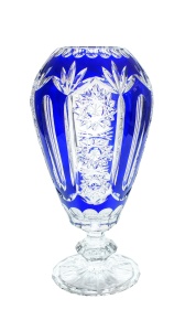 Kobaltowy kryształowy  wazon   30 cm THC