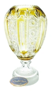 Bursztynowy kryształowy  wazon     45 cm THC