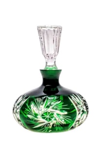 Szmaragdowa kryształowa karafka Młynek Oliwka 150ml