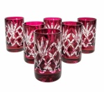 Rubinowy kryształowe kieliszki do wódki 30ml Ananas 6 sztuk