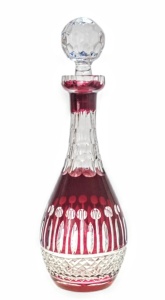 Rubinowa kryształowa karafka na wino 700 ml Francuski