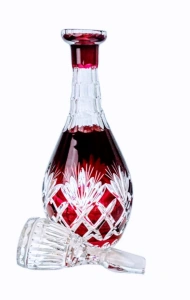 Rubinowa  kryształowa karafka do Wina Ananas 700 ml