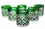 Emerald crystal whiskey glasses 280ml Pineapple 6 pcs