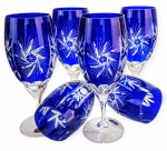 Kobaltowe kryształowe kieliszki do Piwa 500 ml Młynek Oliwka 