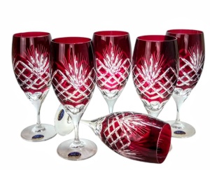 Rubinowe kryształowe kieliszki do Piwa 500 ml Ananas