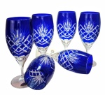 Kobaltowe kryształowe kieliszki do Piwa 500 ml Ananas