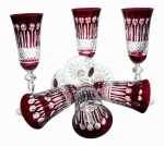 Rubinowe kryształowe kieliszki do szampana 150ml Paris 6 sztuk 