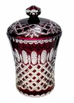 Rubinowa   kryształowa Bomboniera Krata Oliwka 25 cm